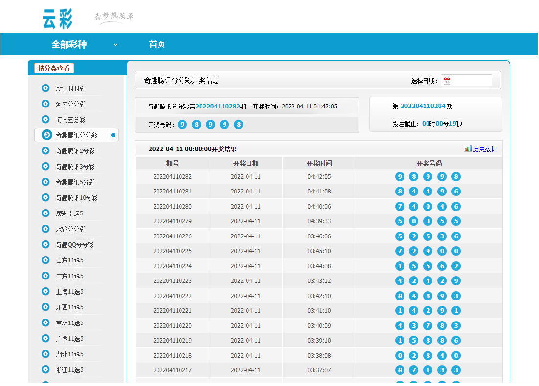 云彩开奖网系统源码-多彩种开奖网站源码-码云源码库