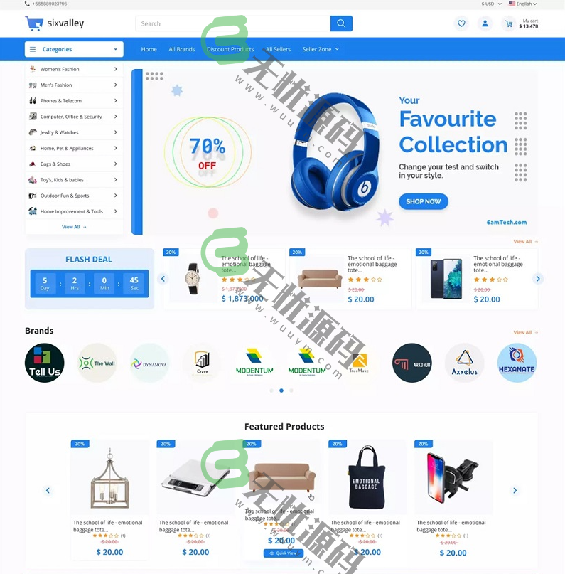 图片[1]-海外跨境电子商务购物商城源码/支持APP/电脑版/卖家和管理面板/6valley v14完整源码-码云源码库