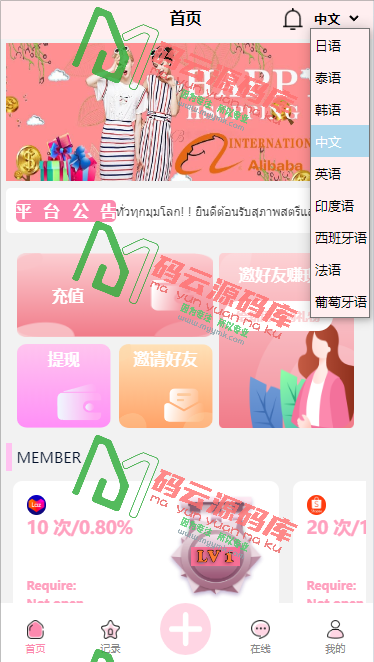 图片[1]-海外多语言抢单系统源码/前端多款UI自由切换/投资理财源码-码云源码库