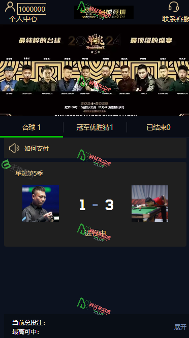 图片[1]-台球竞猜投注源码/自定义赛事源码/冠军优胜竞猜源码/竞猜源码-码云源码库