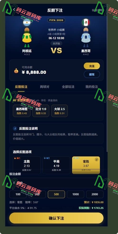图片[3]-足球现金盘源码 | 世界杯投注源码 | 反波胆源码 | 全开源+部署教程-码云源码库