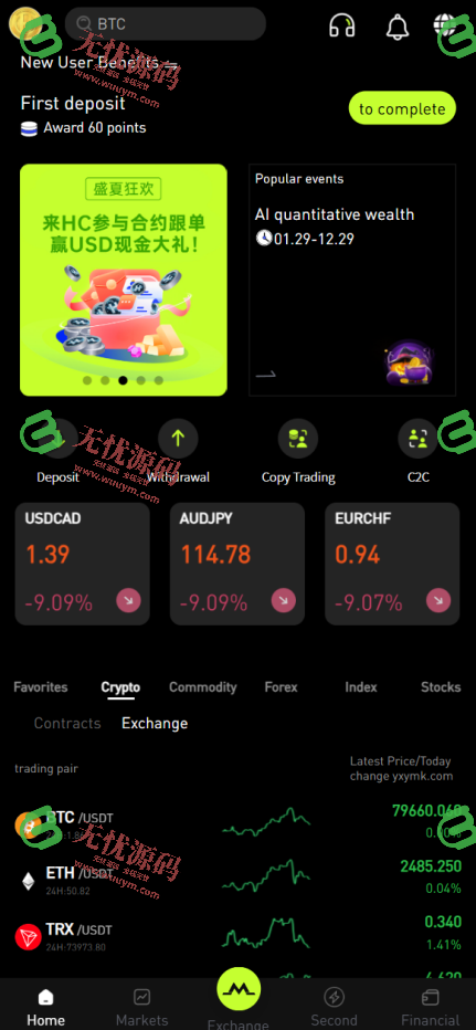 图片[1]-全开源交易所源码 | 股票·虚拟币·外汇·期货 | AI量化 | 贷款 | C2C | JAVA+VUE后端 | 详细部署教程-无忧源码